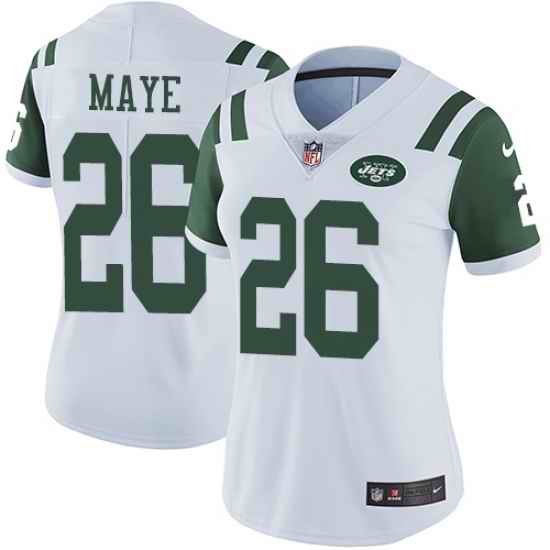Nike Jets #26 Marcus Maye White Womens Stitched NFL Vapor Untouchable Limited Jersey